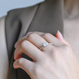 Stunning 0.5 - 1.5 CT Emerald Moissanite Engagement Ring with Pave Design 4