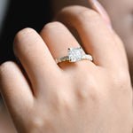 Stunning 1.0 - 2.0 CT Asscher Moissanite Engagement Ring With Pave Design 2