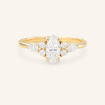 Stunning 1.5 CT Marquise Moissanite Engagement Ring with Cluster Design 1
