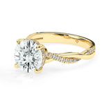 Stunning 3.0 CT Round Moissanite Engagement Ring with Hidden Halo & Twisted Pave Design 2