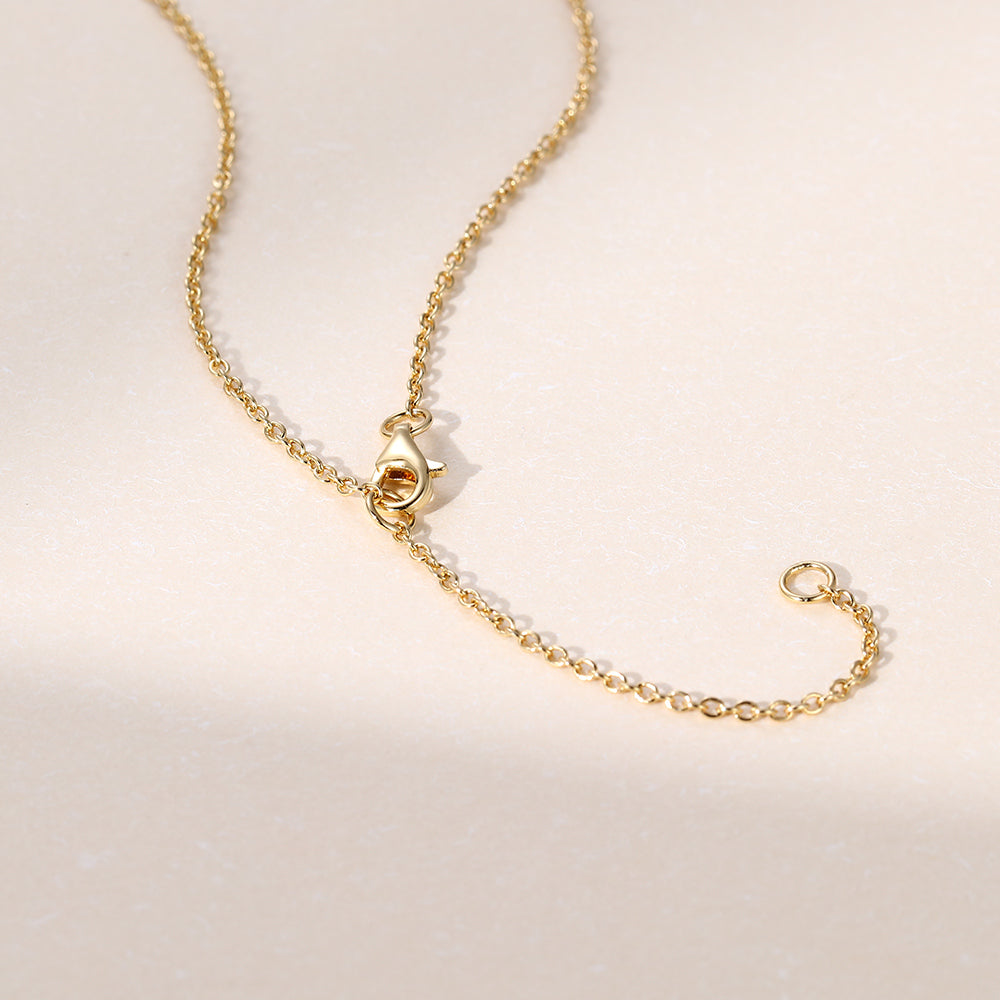 Classic 0.30 CT Round Moissanite Diamond Cluster Pendant Necklace in Solid Gold 4