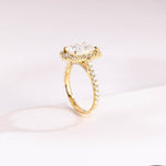 Stunning 1.5 - 2.5 CT Radiant Moissanite Engagement Ring with Pave & Halo Design 8