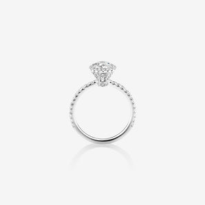 Stunning 1.36 CT Round Moissanite Engagement Ring in Halo & Pave Designs