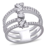 Round Cut Cubic Zirconia in 925 Sterling Silver Wedding Bands 12