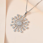Round Cut Cubic Zirconia in 925 Sterling Silver Necklace 3