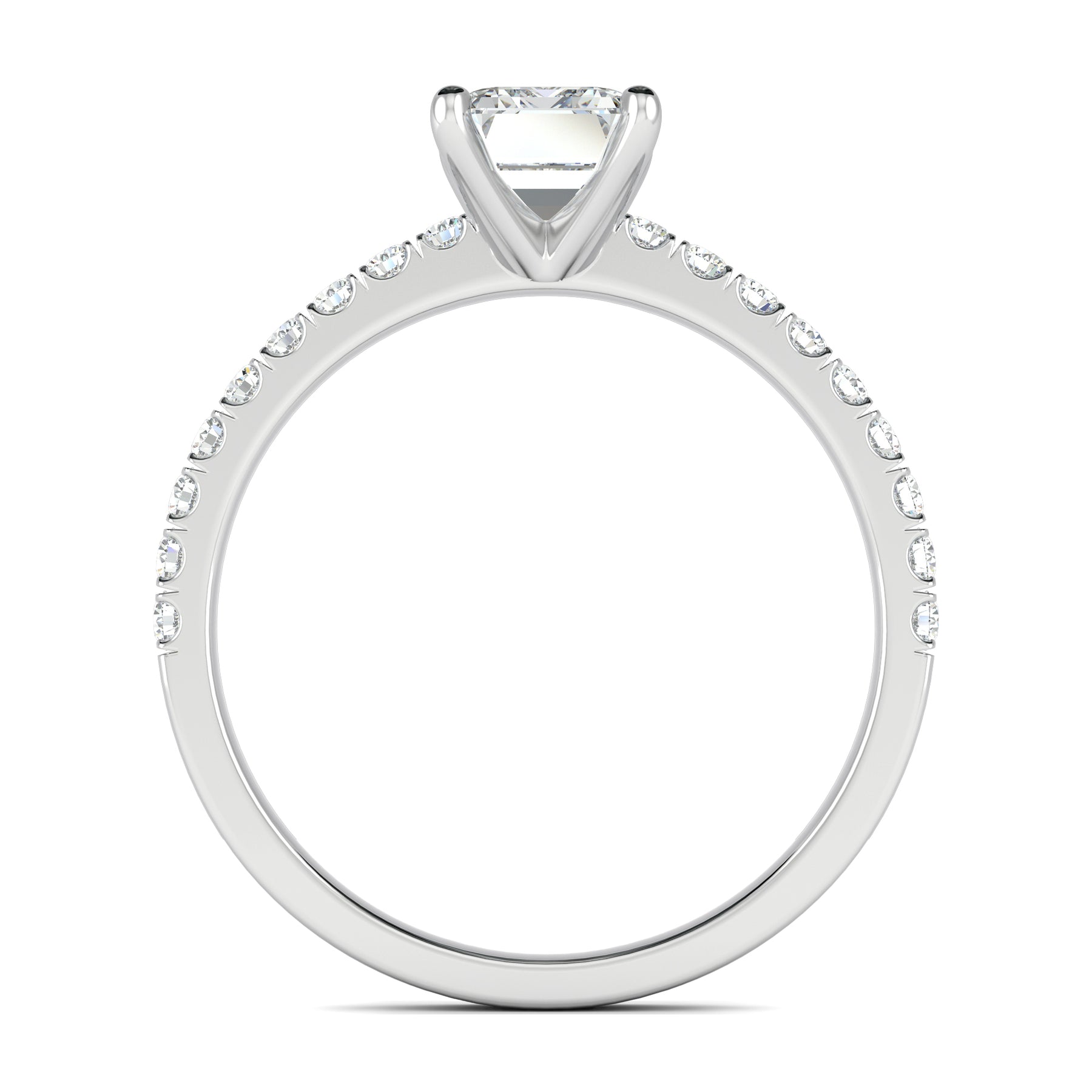 Stunning 0.5 CT Emerald Moissanite Engagement Ring With Pave Design 3