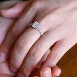 Stunning 1.0 - 2.0 CT Emerald Moissanite Engagement Ring with Pave Design 2