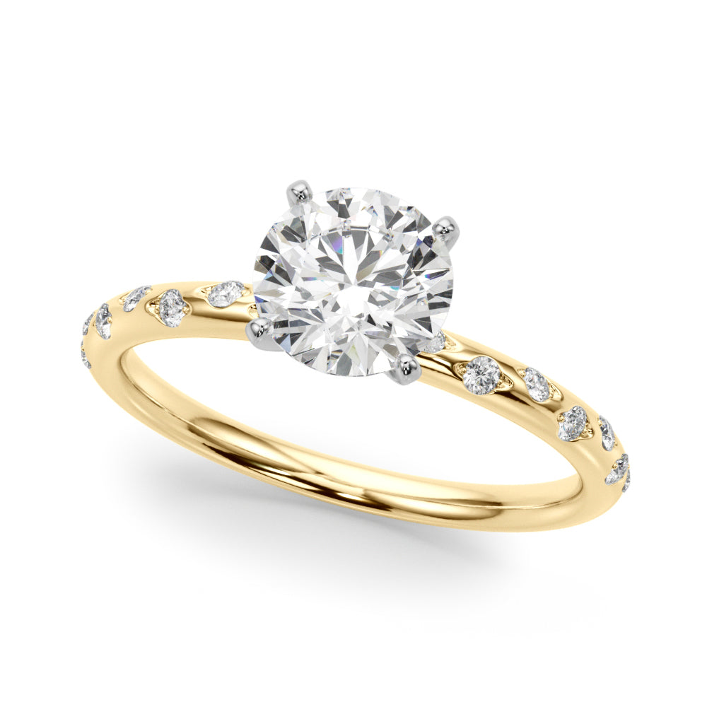 Stunning 0.50-1.50 CT Round Moissanite Engagement Ring with Two Tone & Pave Design 2