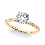 Stunning 0.50-1.50 CT Round Moissanite Engagement Ring with Two Tone & Pave Design 2