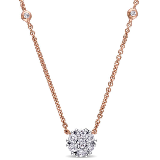Round Cut Cubic Zirconia in 925 Sterling Silver Necklace 2