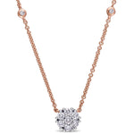 Round Cut Cubic Zirconia in 925 Sterling Silver Necklace 9