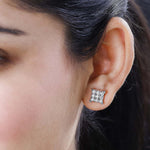 Round Cut Cubic Zirconia in 925 Sterling Silver Earrings 3