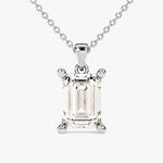 2.0 CT Emerald Moissanite Diamond Solitaire Pendant Necklace in Solid Gold 2