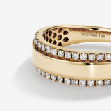 0.37 TCW Round Moissanite Two Row  Men's Wedding Band in Solid Gold 5