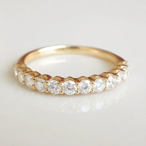 Stunning 0.4 TCW Round Moissanite Stones In Half Eternity Wedding Band