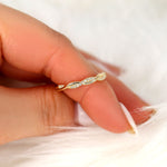 Stunning 0.11 TCW Round Moissanite Stones Halfway Twisted Wedding Bands 6