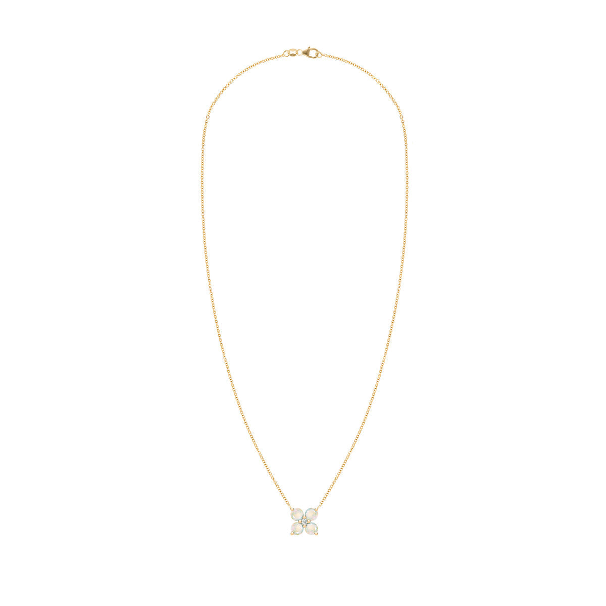 1.16 TCW Round Opal Lab Made Diamond- October Birthstone Necklace 4