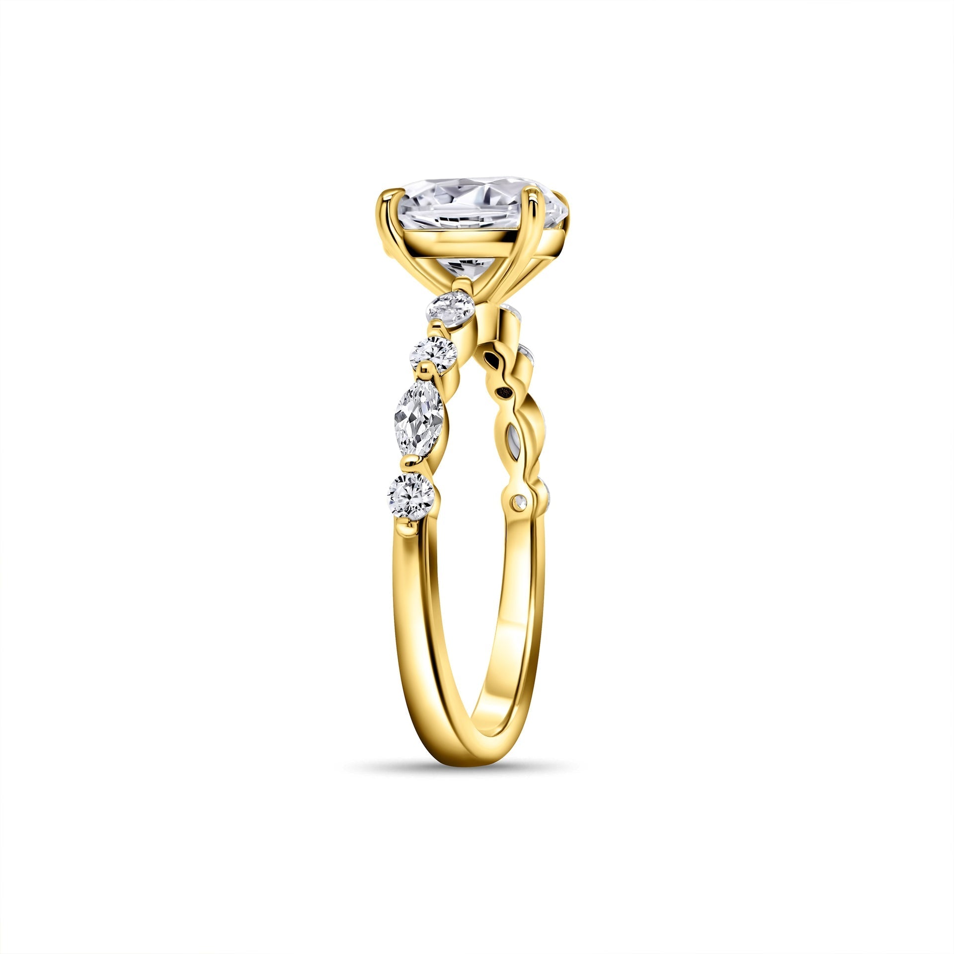 Stunning 1.5 CT  Oval Moissanite Engagement Ring in Pave Design 2