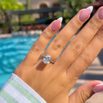Stunning 3.0 CT Oval Moissanite Engagement Ring with Hidden Halo Design 8