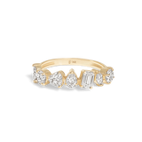 Stunning 1.19 TCW Round  & Heart & Baguette & Pear Moissanite Stones Half Eternity Wedding Band 7