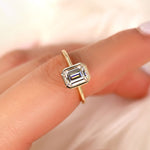 Stunning 1.75 CT Emerald Moissanite Engagement Ring with Bezel Design 6