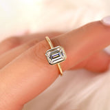Stunning 1.75 CT Emerald Moissanite Engagement Ring with Bezel Design 6