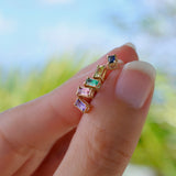 0.14 CT Baguette Amethyst Lab Made Diamond- February Birthstone Earrings 7