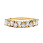 0.4 TCW Pear Moissanite Stones Half Eternity Wedding Band In Yellow Gold (Remaking) 1