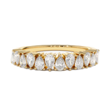 0.4 TCW Pear Moissanite Stones Half Eternity Wedding Band In Yellow Gold (Remaking) 1