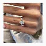Stunning 1.75 CT Pear Moissanite Engagement Ring with Three Stone Design 6
