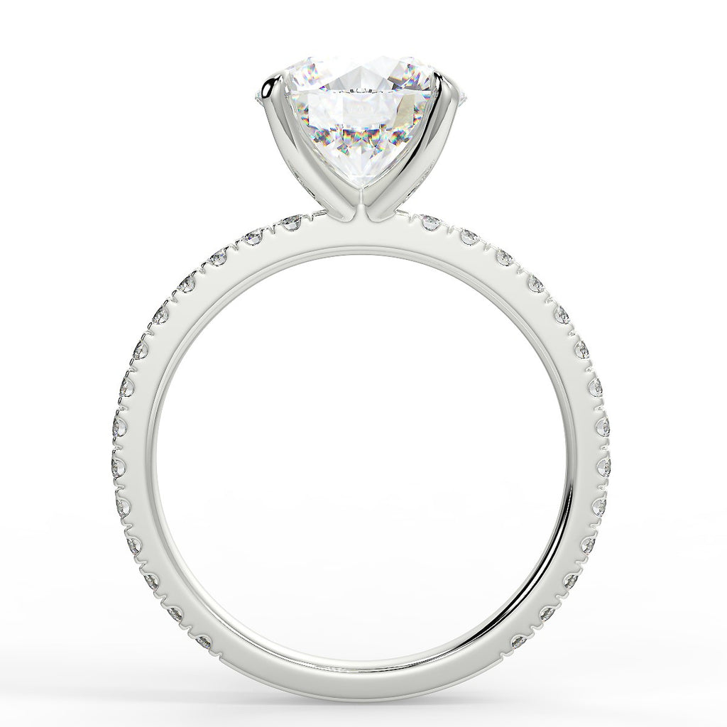 Stunning 2.0 CT Round Moissanite Engagement Ring with Hidden Halo & Pave Design 6