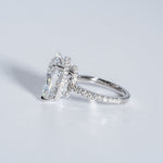 Stunning 5.0 CT Pear Moissanite Engagement Ring with Double Hidden Halo & Pave Design 3
