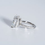 Stunning 5.0 CT Pear Moissanite Engagement Ring with Double Hidden Halo & Pave Design 3