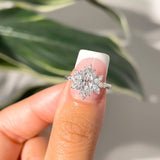 Stunning 0.5 CT Marquise Moissanite Engagement Ring With Cluster Design 4