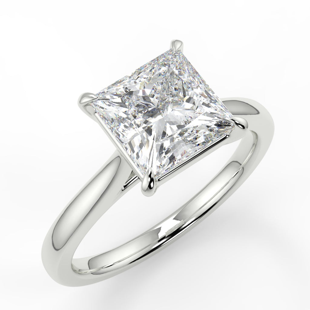 Stunning 1.30 CT Princess Moissanite Engagement Ring with Solitaire Design 6