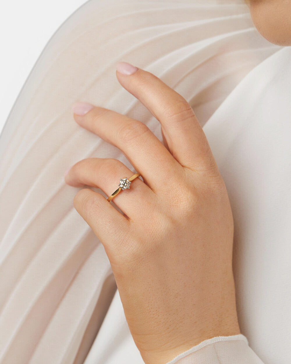 Stunning 0.50 CT Round Moissanite Engagement Ring In Solitaire Design 4