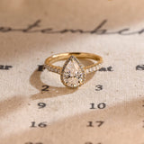 Stunning 1.0 CT Pear Moissanite Engagement Ring with Halo & Pave Design 7
