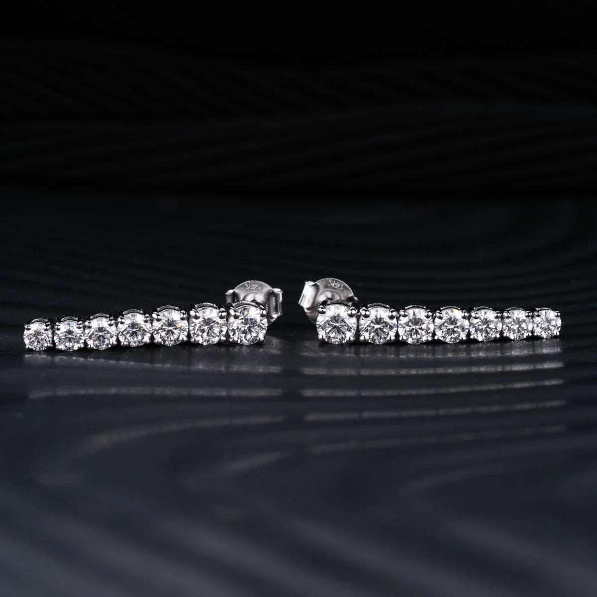 2.0 TCW Round Cut Moissanite Danglers Earrings in Gold 3