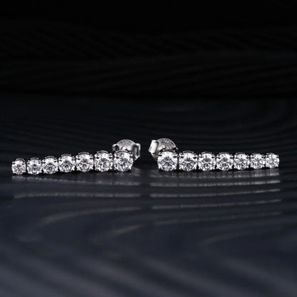 2.0 TCW Round Cut Moissanite Danglers Earrings in Gold 3