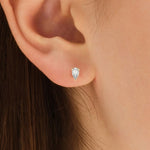 1.0 TCW Pear Cut Moissanite Stud Earrings in Gold 6