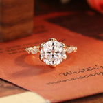 Stunning 3.0 CT Round Moissanite Engagement Ring with Pave Design 1
