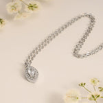 0.30 CT Marquise Moissanite Diamond Halo Pendant Necklace in Solid Gold 5