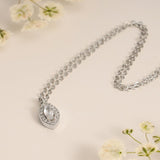 0.30 CT Marquise Moissanite Diamond Halo Pendant Necklace in Solid Gold 5