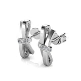 Round Cut Cubic Zirconia in 925 Sterling Silver Earrings 3