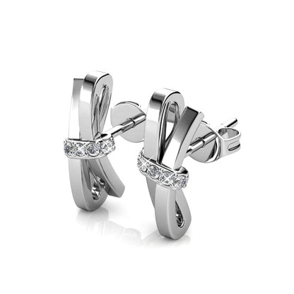 Round Cut Cubic Zirconia in 925 Sterling Silver Earrings 3