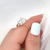 Stunning 4.20 CT Oval Moissanite Engagement Ring with Hidden Halo Design 4