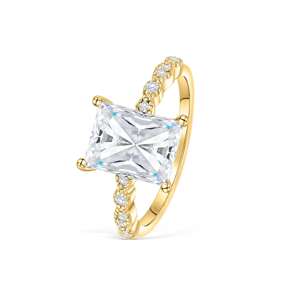 Stunning 1.5 CT Radiant Moissanite Engagement Ring in Pave Design 2