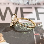 Stunning 3.0 CT Marquise Cut Moissanite Engagement Ring with Pave Design 2