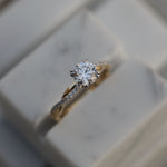 0.89 CT Round Cut Twisted Shank Pave CVD E/VS1 Diamond Engagement Ring 7