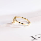 Stunning 0.2 TCW Marquise & Round Moissanite Stones Curved Wedding Bands 10